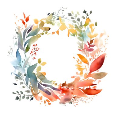 Kırsal suluboya çiçek tasarımı, doğal dokuları ve toprak tonlarıyla Beyaz Arkaplan