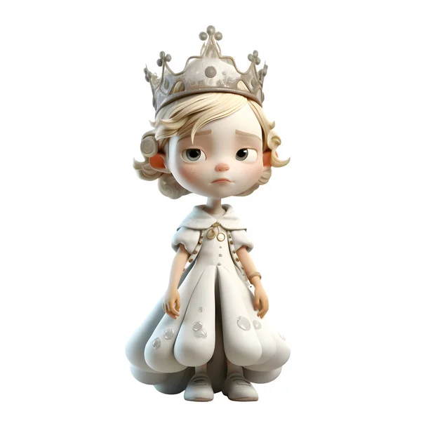 Majestätische Königin Mit Einem Königlichen Weißen Hintergrund — Stockfoto
