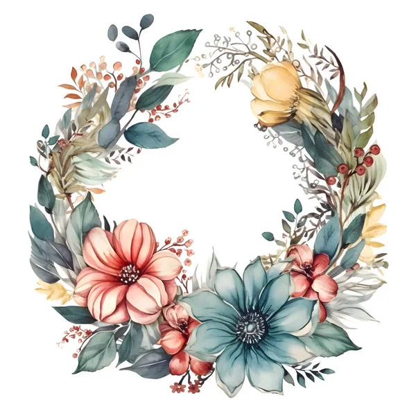 Diseño Floral Rústico Digital Con Texturas Naturales Tonos Terrosos Fondo — Foto de Stock