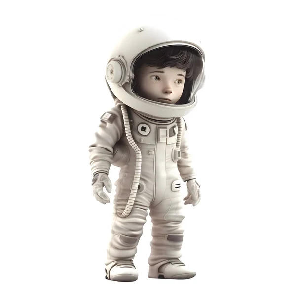 Oltre Atmosfera Render Astronauta Sfondo Bianco Sfondo Bianco — Foto Stock