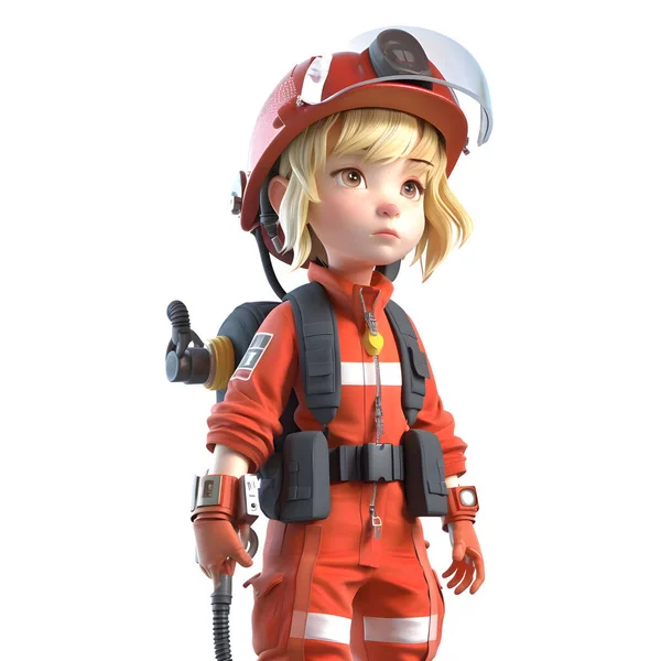 Courageous Capable Firefighter Women Brave Skilled Characters Emergency Response Projects — Stock Photo, Image