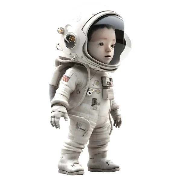 Exploring Cosmos Astronaut Space Suit White Background White Background — Stock Photo, Image