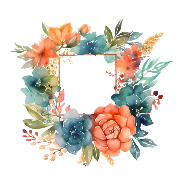 Digital Modern Botanical Invitation Bold Typography Colorful Flowers White Background — Stock Photo, Image