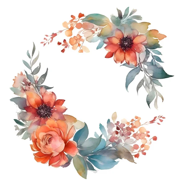 Marco Floral Elegante Digital Para Invitaciones Boda Tarjetas Felicitación Fondo — Foto de Stock