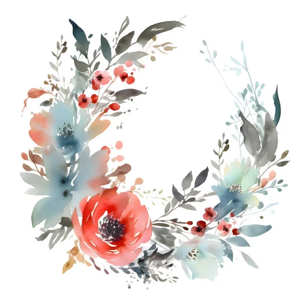 Invitation Romantique Numérique Avec Cadre Floral Texte Calligraphie Fond Blanc — Photo