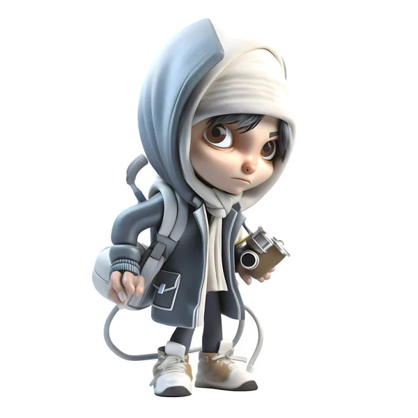 Ύπουλο Burglar Girl Lovable Engaging Character Kids Games Stories White — Φωτογραφία Αρχείου