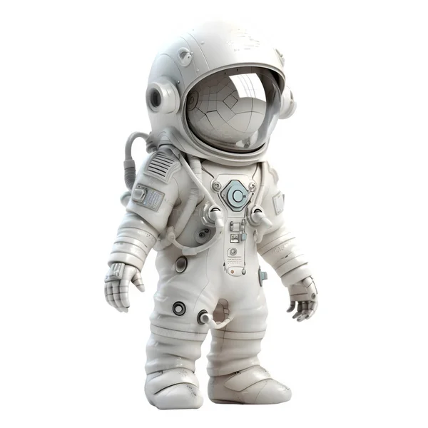 Astronauta Sobre Fondo Blanco Con Traje Espacial Casco Fondo Blanco —  Fotos de Stock