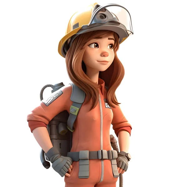 Adventurous Fearless Firefighter Women Bold Intrepid Characters Firefighting Video Games — Stock Photo, Image