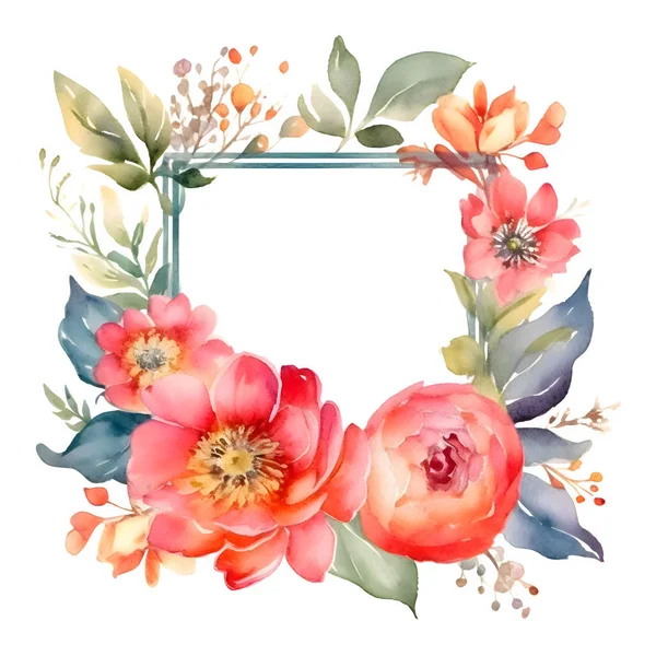 Trendy Easter Floral Square Frame Templates for Social Media Posts; Mobile Apps; and Web Design. Peonies; Roses; and Greenery in Soft Pastel Colors. White Background