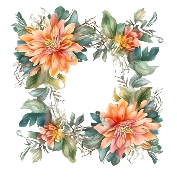 Cesur Tipografi Renkli Çiçeklerle Modern Botanik Davetiyesi Beyaz Arkaplan — Stok fotoğraf