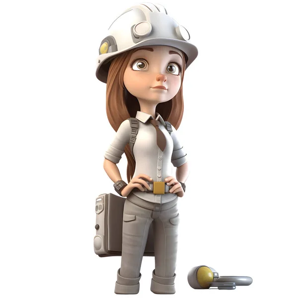 Reliable Efficient Engineer Women Dependable Productive Characters Civil Engineering Industry — Stock Photo, Image