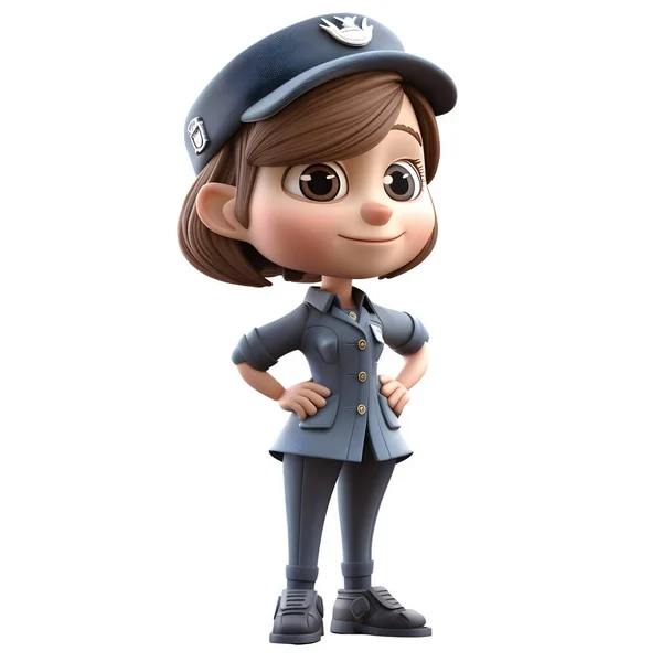 Mulher Polícia Com Algemas Fundo Branco — Fotografia de Stock