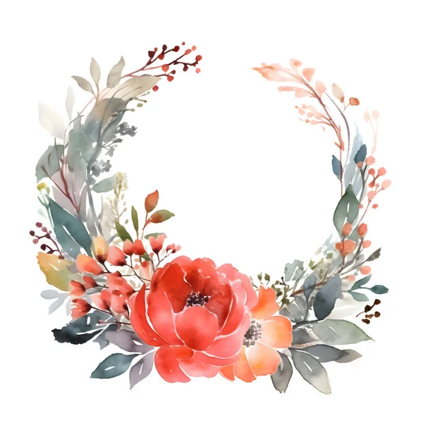 Смілива Акварельна Квіткова Рамка Глибоким Фіолетовим Цвітінням Білий Фон — стокове фото