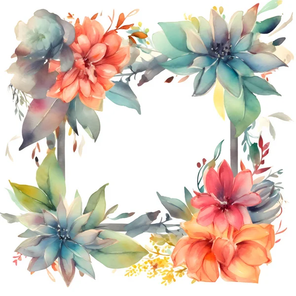 Minimalistisk Botanisk Inbjudan Med Vita Blommor Och Gröna Blad Vit — Stockfoto