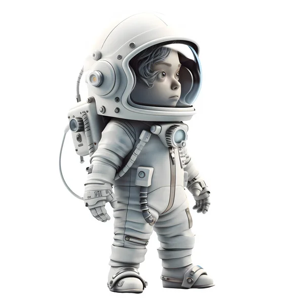 Homem Astronauta Spacewalk Fundo Branco Fundo Branco — Fotografia de Stock