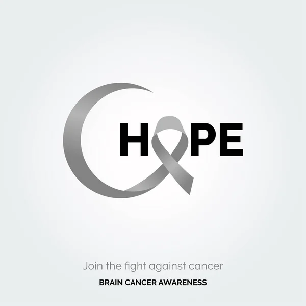 Coeurs Courageux Sensibilisation Cancer Cerveau — Image vectorielle