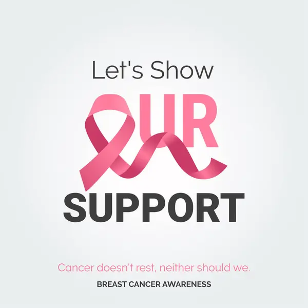 Empower Pink Hearts Bewusstsein Für Brustkrebs — Stockvektor