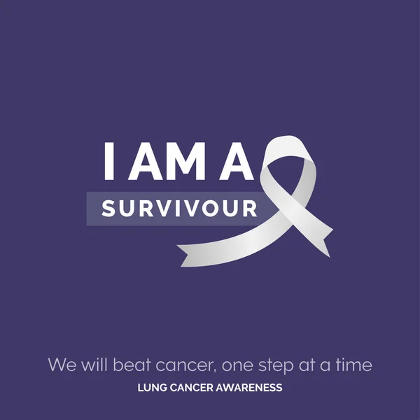 Sterkte Eenheid Campagne Voor Longkanker — Stockvector