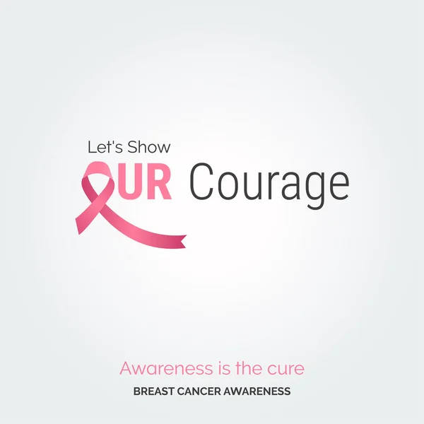 我们共同征服 乳腺癌意识 — 图库矢量图片