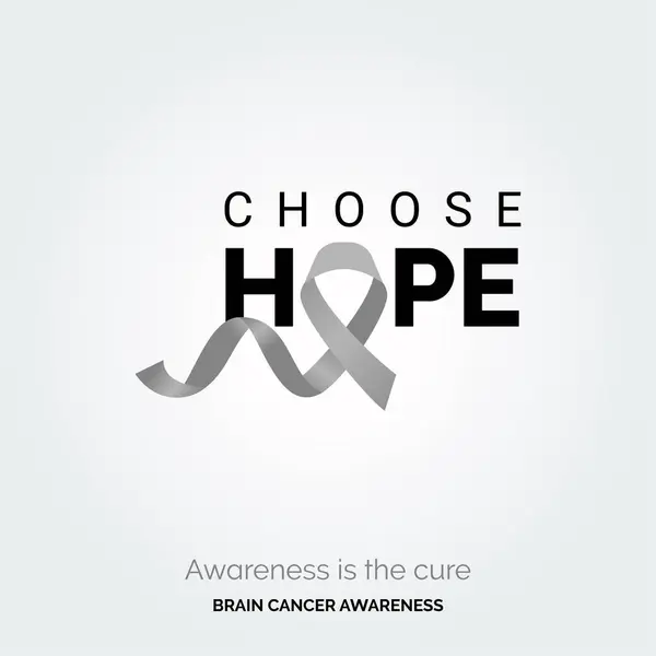 Σχεδιασμός Ελπίδα Πρότυπο Ευαισθητοποίησης Του Καρκίνου Του Εγκεφάλου — Διανυσματικό Αρχείο