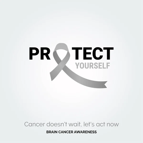 Strength Every Detail Brain Cancer Awareness — Stock Vector