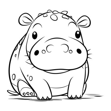 Çocuklar için bir Hippopotamus Boyama Kitabı