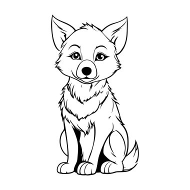 Beyaz arka planda bir köpeğin vektör görüntüsü. Çizgi film biçimi.