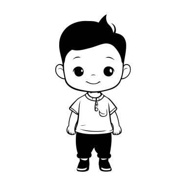 Sevimli küçük çocuk Avatar karakter vektör çizimi tasarımı tasarımı