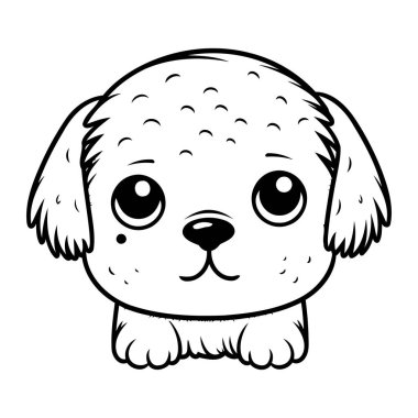 Şirin köpek karalaması. Vektör illüstrasyonu beyaz arkaplanda izole edildi.