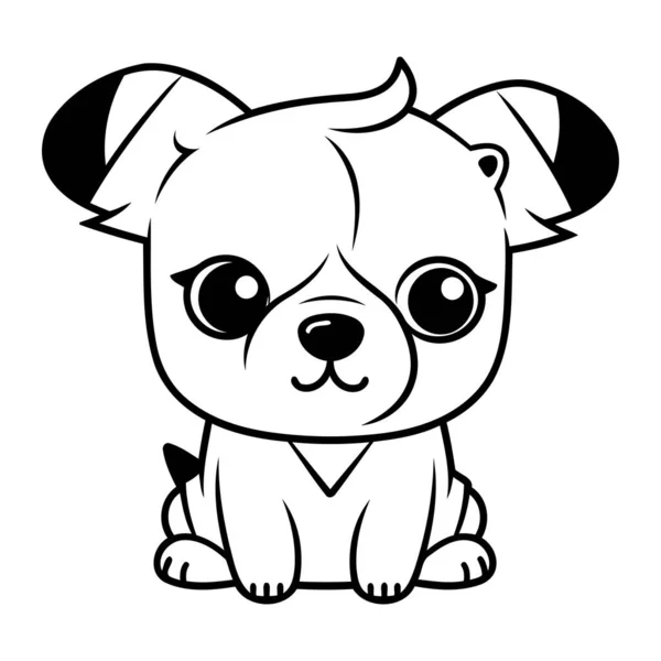 Lindo Pequeño Perro Mascota Carácter Vector Ilustración Designicon Vector Ilustración — Vector de stock