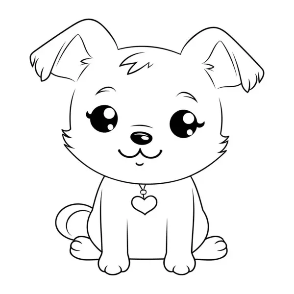 Leuke Hond Cartoon Pictogram Vector Illustratie Grafisch Ontwerp Vector Illustratie — Stockvector