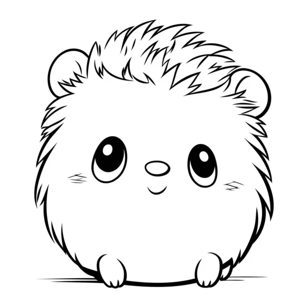 Cute Hedgehog Vector Illustration Isolated White Background — Stock Vector