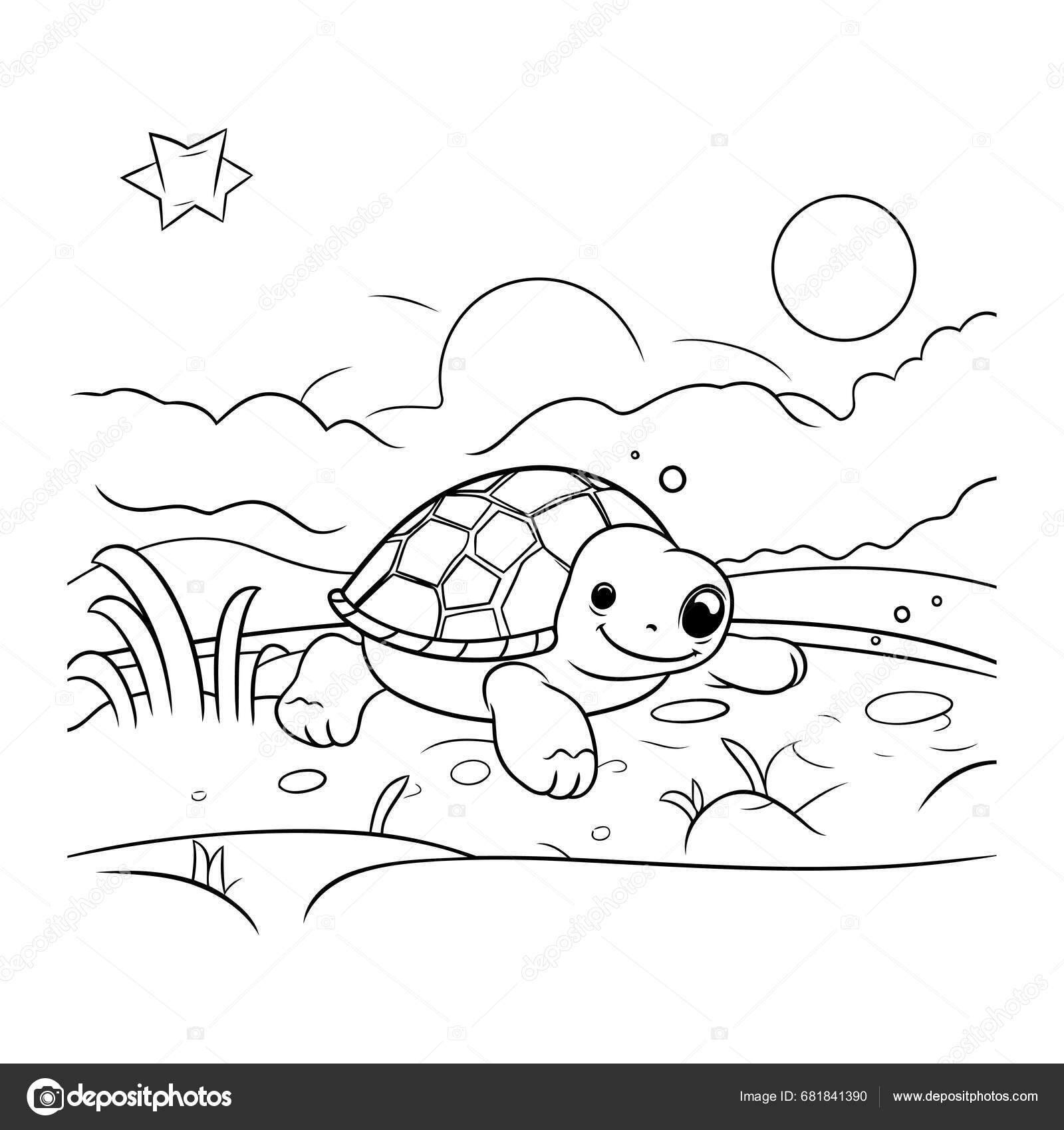 P gina Para Colorear Linda Tortuga Dibujos Animados Para Ni os Vector p-gina-para-colorear-linda-tortuga-dibujos-animados-para-ni-os-vector