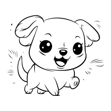 Beyaz Arkaplanda Sevimli Bir Çizgi Film Köpeğinin İllüzyonu