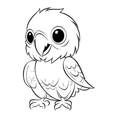 Renklendirme Kitabı için Sevimli Baykuş Çizgi Filmi Karakteri
