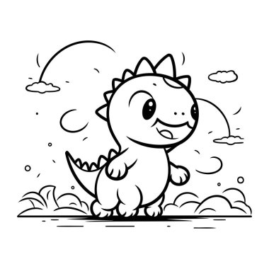 Şirin Dinozor Vektör İllüstrasyonu. Şirin Dinozor Vektör İllüstrasyonu