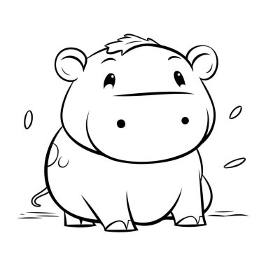 Çocuklar için Çizgi Film Hippo Boyama Kitabı