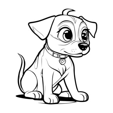 Renklendirme Kitabı için Şirin Köpek Yavrusu Çizgi Filmi