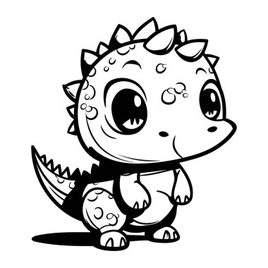 Çocuklar için şirin çizgi film dinozor boyama kitabı. Vektör illüstrasyonu