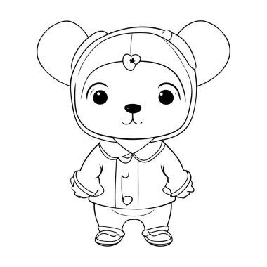 Şirin fare hayvan çizgi film vektör çizimi grafik tasarım vektör çizimi grafik tasarımı