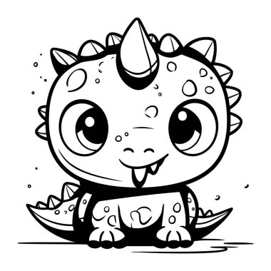 Şirin Dinozor Çizgi Film Maskotu Karakteri. Vektör İllüstrasyonu.