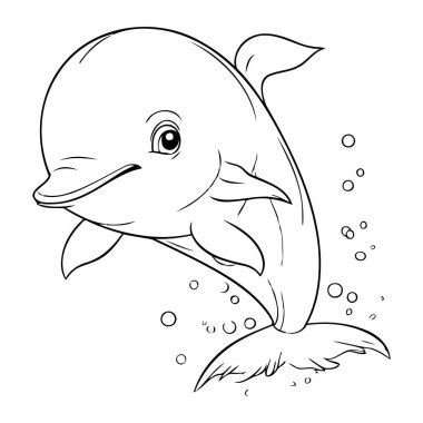 Çocuklar için boyama kitabı. Yunus. Çocuklar için boyama sayfası.