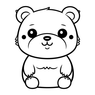 sevimli küçük ayı hayvan karakteri vektör çizimi tasarım vektörü çizimi