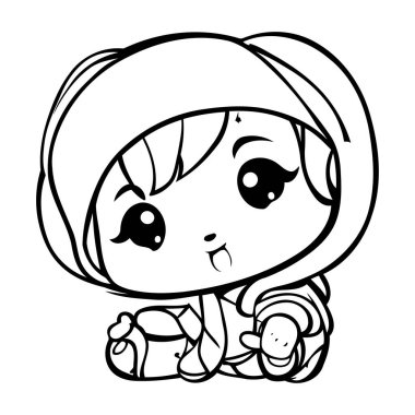 Yetenekli Sevimli Küçük Bir Kızın İllüzyonu. Renk Kitabı