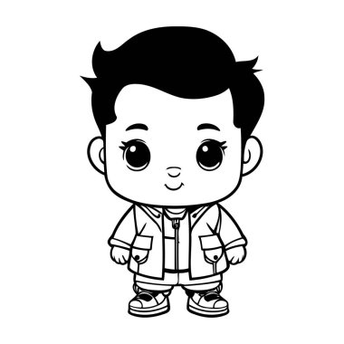 Sevimli küçük çocuk karakter vektör illüstrasyonu tasarım vektör çizimi grafik tasarımı