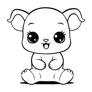 Tatlı Çizgi Film Koala Vektör İllüstrasyonu. Beyaz Arkaplanda İzole Edilmiş