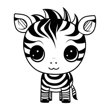 şirin küçük zebra bebek karakter vektör çizim vektör çizimi çizimi tasarımı