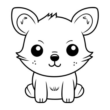 Küçük sevimli hamster kawaii çizgi film vektör çizimi grafik tasarımı