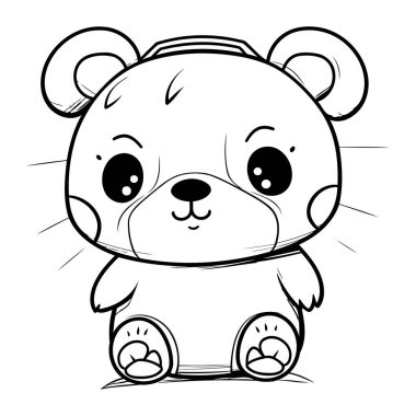 Tatlı çizgi film ayısı. Çocuklar için boyama kitabı. Vektör illüstrasyonu.