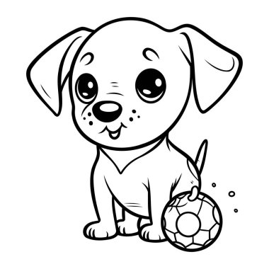 Futbol Topu Boyama Kitabı ile Siyah ve Beyaz Şirin Köpek Çizgi Filmi